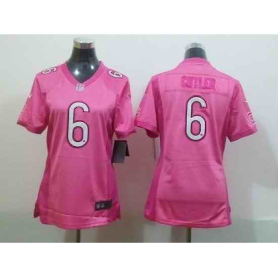Nike Women Chicago Bears #6 Jay Cutler pink jerseys[2012 love]